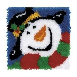  Caron Wonderart Latch Hook Kit 12X12 Happy Snowman 4679 