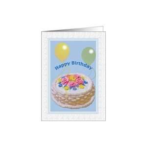  Birthday hat, cake and balloons Card Health & Personal 