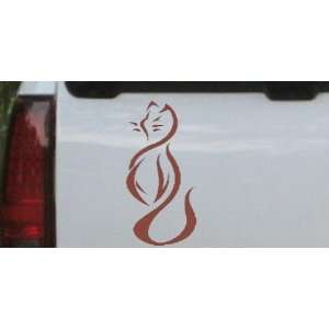 Tribal Cat Animals Car Window Wall Laptop Decal Sticker    Brown 11 