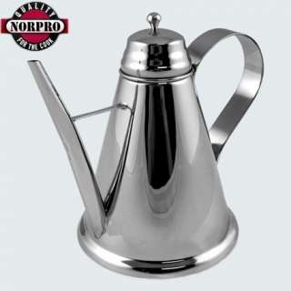 Norpro 2 CUP OIL CRUET / CAN   STAINLESS STEEL   NEW 66  