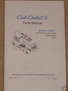 Cub Cadet 1515 1517 Hydrostatic Tractor Parts Manual  
