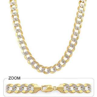 111g 14k Two Tone Gold Solid Mens Cuban Chain 22 Necklace  