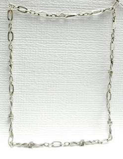 Sterling Silver Unusual Barbed Wire Link Necklace Unisex 28 1/2 