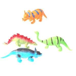  Large Collectible Soft & Stretchy Jurassic Dinosaurs Set 