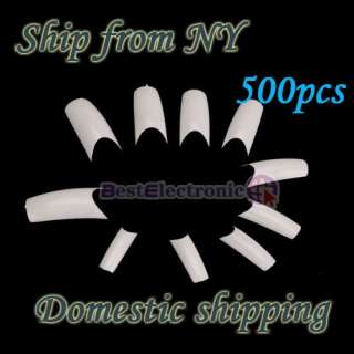 500Pcs U shape White Acrylic UV French False Nail Tips  