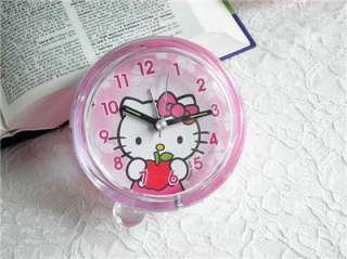 Hello Kitty Pink Desktop Analog Table Alarm Clock Night Light Super 