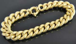   Oro Italian 14K Yellow Gold Diamond Cut Curb Link Chain Bracelet 7.25