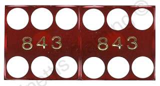 Pair of USED DICE (2) RED THE PALAZZO HOTEL AND CASINO LAS VEGAS 