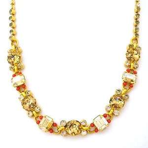  Champagne Crystal & Coral Necklace Sorrelli Jewelry