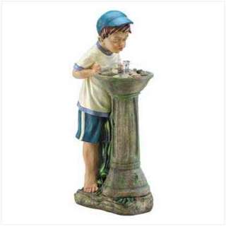 Boy Drinking from Fountain Indoor/Outdoor Fountain  