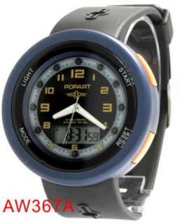   Black Grey Digital Analog Dual Time Sporty Men Ladies Women Wristwatch