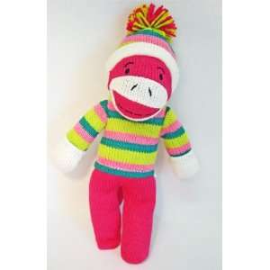  Winter Time Magenta Sock Monkey Toys & Games