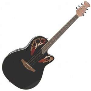   Super Shallow Acoustic Electric Guitar (Black): Musical Instruments