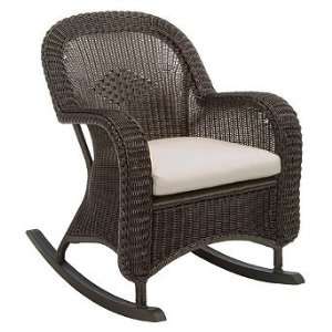  Classic Wicker Plantation Outdoor Rocker with Cushions   Arbor 