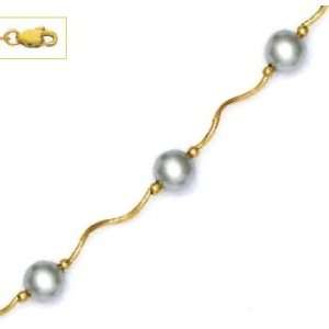   Round Light Gray Crystal Pearl Necklace   Choice 18 inch   JewelryWeb