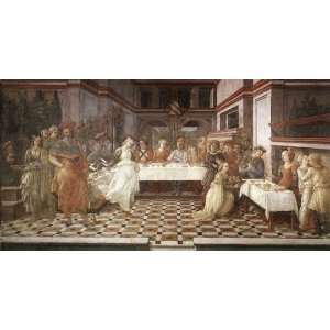   size 24x36 Inch, painting name Herods Banquet, By Lippi Frà Filippo