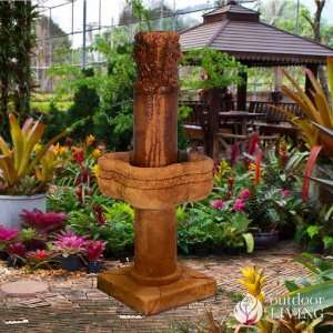  Henri Studio Garden Green Man Column Fountain   Aged Iron 