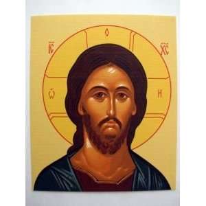 JESUS CHRIST THE SAVIOR Orthodox Icon Prayer Canvas Texture Cardboard 