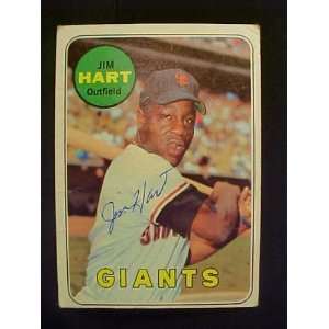 Jim Hart San Francisco Giants #555 1969 Topps Autographed Baseball 
