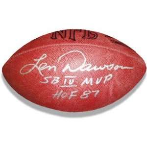 Len Dawson Autographed Wilson NFL Football with SB IV MVP and HOF87