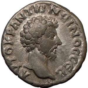 MARCUS AURELIUS 163AD Caesarea Ancient Silver Roman Coin Mt. Argaeus 