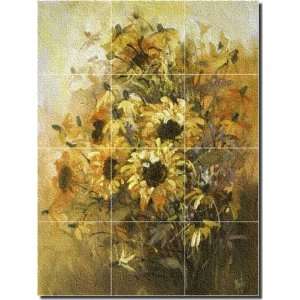 Sunflowers by Fernie Parker Taite   Floral Glass Tile Wall Floor Mural 