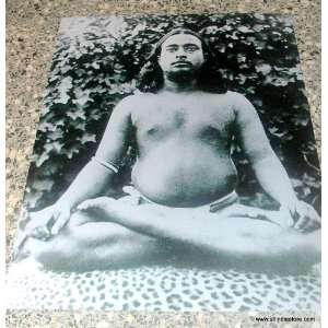 Black and White Photo Paramahansa Yogananda sitting in meditation pose 