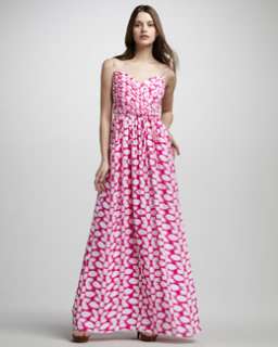 T4XZA Shoshanna Sleeveless V Neck Wrap Print Maxi Dress