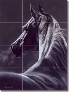 McElroy Horse Equine Art Decor Ceramic Tile Mural  