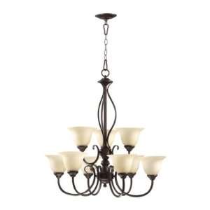 Quorum 6010 9 58 Spencer 9 Light Chandelier, Mystic Silver Finish with 