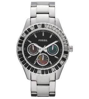 Fossil ES2957 Womens Stella Stainless Steel Black Dial Quartz Watch 