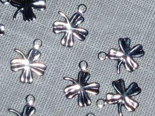 Adorable little 4 leaf clover charms in silver plate measuring 10mm x 