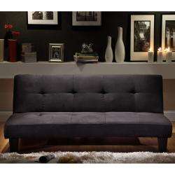 Black Microfiber Suede Futon Sofa Futon Bed NEW  