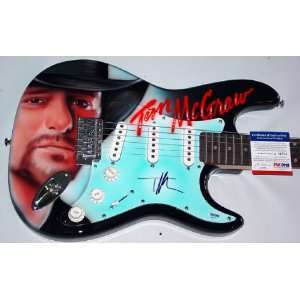 Tim McGraw Autographed Signed Custom Airbrush Guitar PSA/DNA