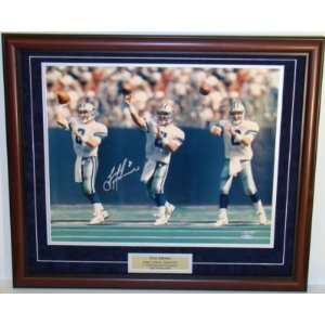 Troy Aikman SIGNED Framed COWBOYS 16X20 UDA LE/200   Autographed NFL 