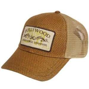  DOLLYWOOD DOLLY PARTON KHAKI MESH WOVEN PAPER CAP HAT 