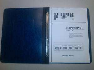 Hammond Organ XK1 Owners Manual Printed and Bound  