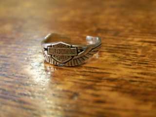 Authentic Harley Davidson Toe Ring or Pinky Ring, 925 Sterling 