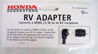 HONDA GENERATOR 30 AMP RV ADAPTER EU3000i EU6500i  