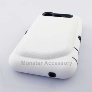 White Double Layer Hard Case for HTC Droid Incredible 2  