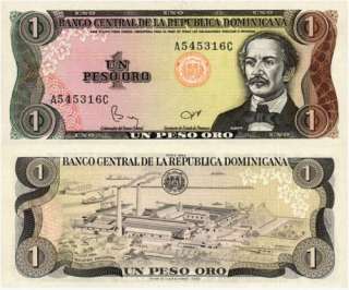 DOMINICAN REPUBLIC 1 PESO ORO P 126 UNC P. Duarte 1984  