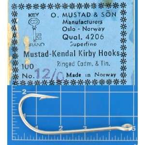 Mustad Fish Hooks Kendal Kirby 4206 Size 12/0 Qty 100 