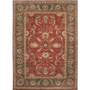   Caesar CAE 100 Red Blue Floral Area Rug 5.00 x 8.00.: Home & Kitchen