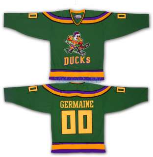 CUSTOM Any Name Any Numbers Mighty Ducks Movie Hockey Jerseys Green 