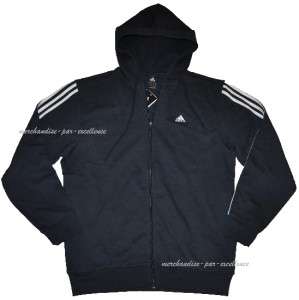 New Mens Adidas THE JOCK HOODY Front Zip Hooded Jacket Cotton Blend 