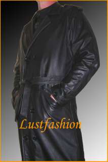 Ledermantel schwarz Mantel Leder leather coat S M L XL  