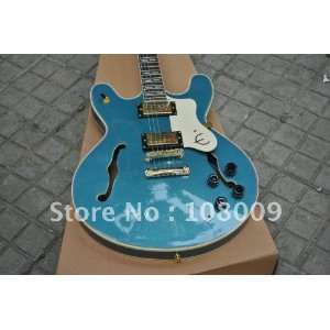 com hot es 335 electric guitar blue body semi hollow electric guitar 