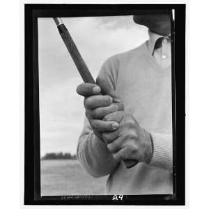 Ben Hogan,demonstrating,grip,golf club,M Terrell,1954  