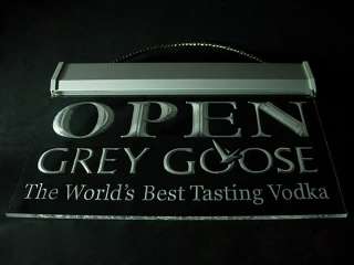 P910W LED Sign Grey Goose Vodka OPEN Bar Light  