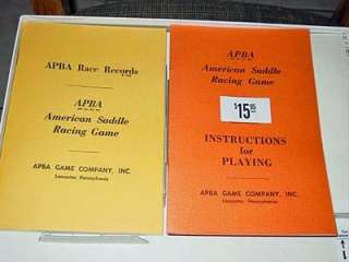 APBA Game Co ~ SADDLE HORSE RACING Game ~ 1977 & 1978 Triple Crown 